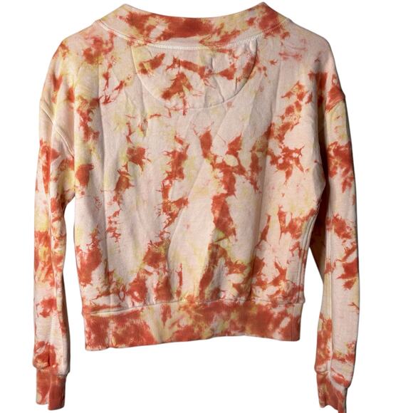 Pilcro And the Letterpress Anthropologie Cotton Tie Dye Swtshirt XS Peach Rust - Picture 1 of 8